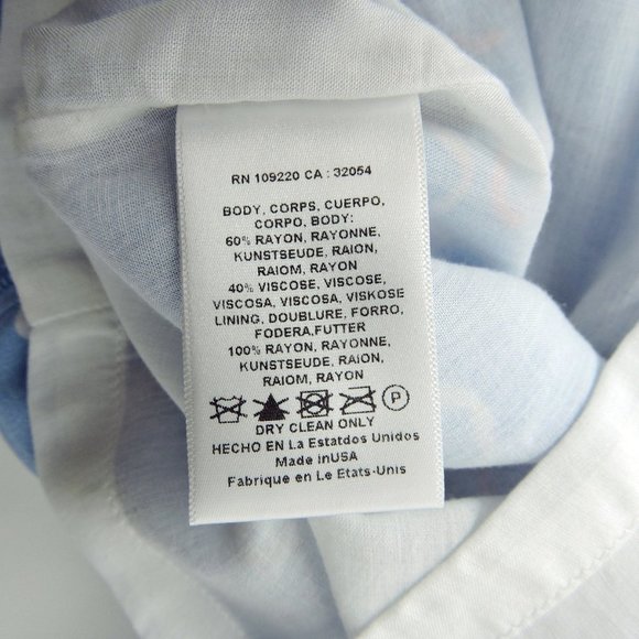 Rare Larke Anthropologie ruffle dress blue cute summer fun print 2XS petite - Picture 12 of 13